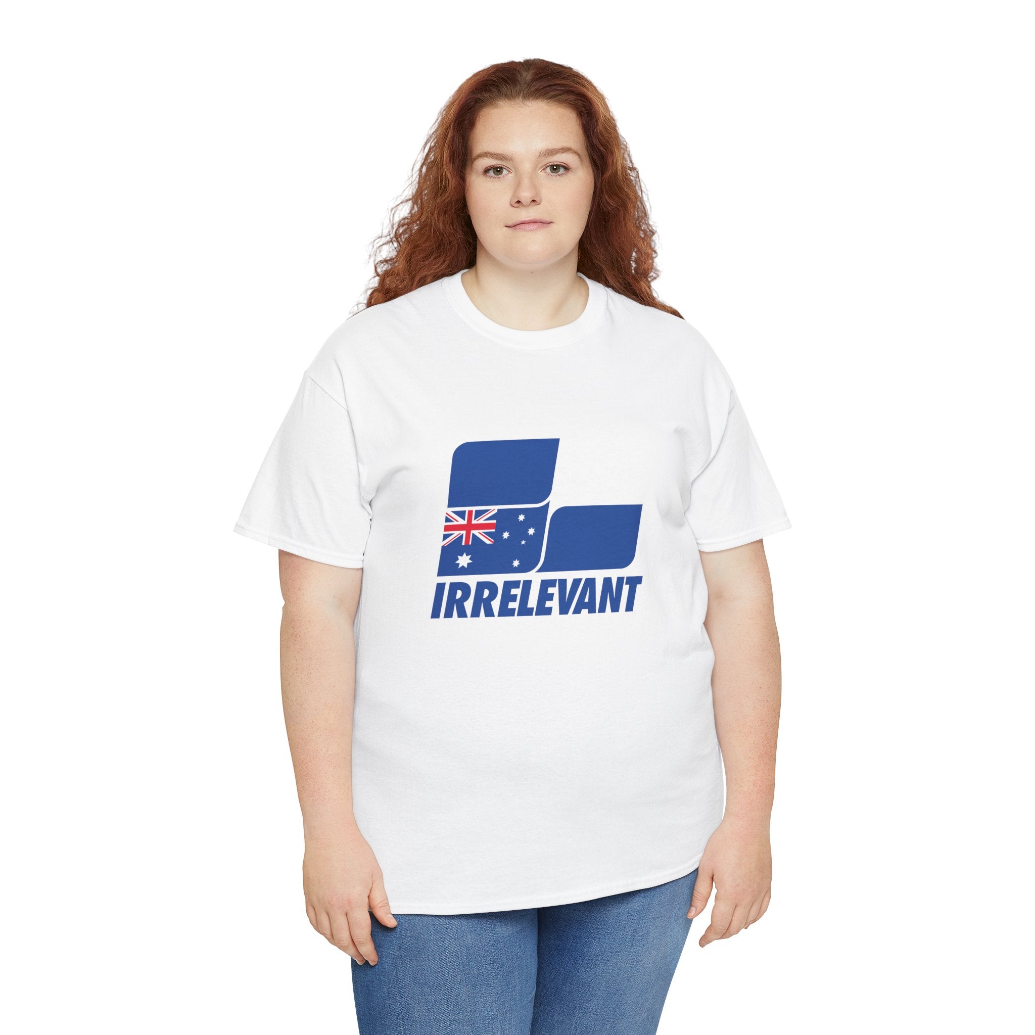 'Irrelevant' Unisex Heavy Cotton Tee  Australia Design