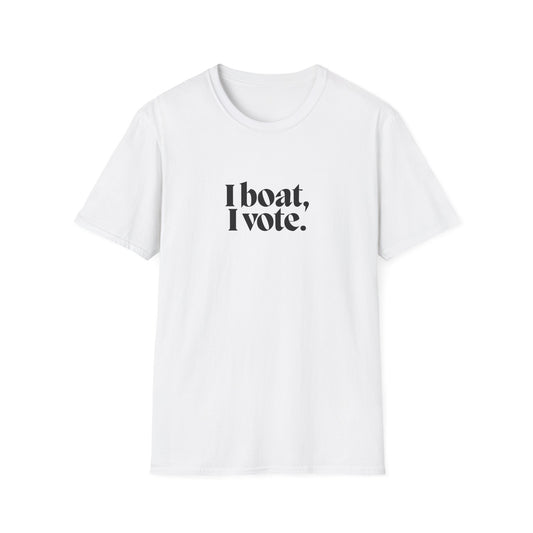 Unisex Softstyle T-Shirt - "I Boat, I Vote" - Perfect for Election Season and Nautical Lovers